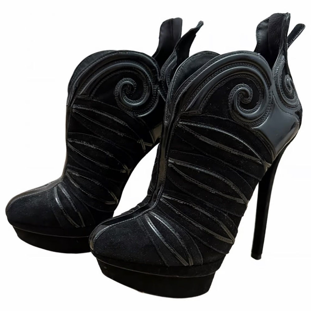 Brown Atwood platform booties 9